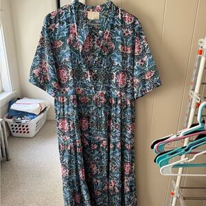 Becasa Floral Blue and Pink Dress